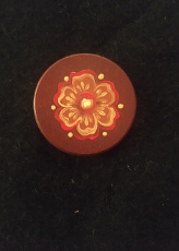 Scandinavian Hand Painted Wooden Flower Pin