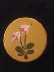 Scandinavian Hand Painted Wooden Flower Pin